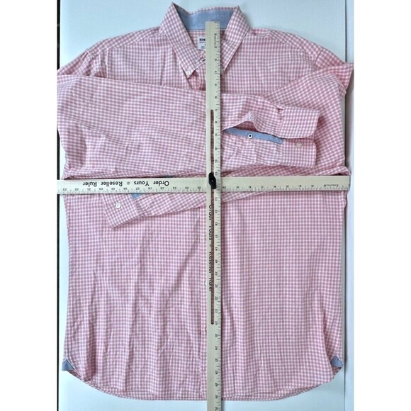 Men’s Bonobos Pink Gingham Casual Button Down Shirt Size L - Picture 7 of 7